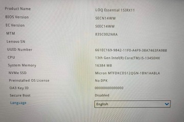 Б/в Ноутбук Lenovo 15/core i5-13450hx ddr5/16gb ddr5/hdd *відсутній/ssd 512 gb/geforce rtx 5050 8gb 01-201131283