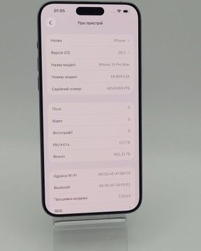 Б/в Мобільний телефон Apple iphone 15 pro max 512gb 01-200896325