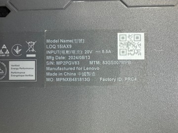 Б/в Ноутбук Lenovo 15/core i5-12450hx ddr5/16gb ddr5/ssd 480 gb/geforce rtx4050 6gb 01-201123471