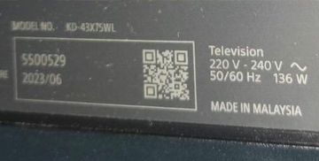 01-200762706: Sony kd-43x75wl