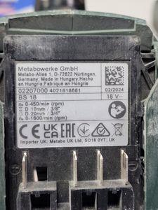 Б/в Шурупокрут Metabo bs 18 01-200808268