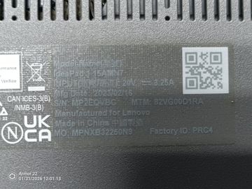 Б/в Ноутбук Lenovo 15/ryzen 5 7520u ddr5/8gb ddr5/hdd *відсутній/ssd 512 gb/*інтегрована 01-200908210