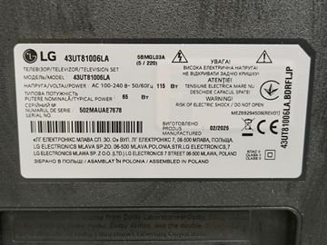 Б/в Телевізор Lg 43ut8100 01-200876232