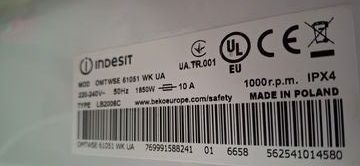 Б/в Пральна машина Indesit omtwse 61051 wk ua 01-200919168