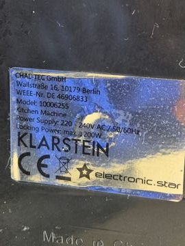 Б/у Кухонный комбайн Klarstein lucia 3в1 2000вт 10006255 01-200900182