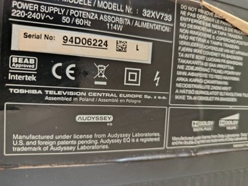 Б/в Телевізор Toshiba 32xv733 01-201102792