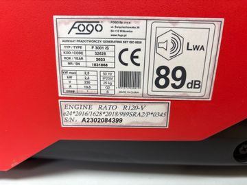 Б/у Генератор Fogo f3001is 01-200919819