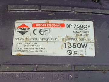Б/у Перфоратор Sparky bp 750ce 01-201037921