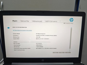 Б/в Ноутбук Hp 15/core i7 6700hq ddr3/8gb ddr3/hdd *відсутній/ssd 128 gb/*інтегрована 01-201090426