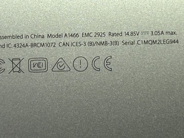 Б/в Ноутбук Apple macbook air 13.3" a1466/ core i7 2.2ghz/ ram8gb/ ssd 512gb/ hd6000 01-200995226