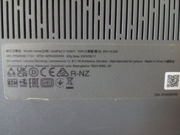 Б/в Ноутбук Lenovo ideapad 3 15iau7 01-200873846