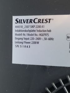 Б/в Плитка електрична Silvercrest hg07975 01-200635626