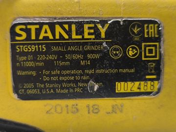 Б/в Кутова шліфмашина Stanley stgs9115 01-200799705