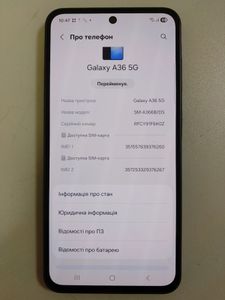 Б/в Мобільний телефон Samsung galaxy a36 5g 8/256gb 01-200830843