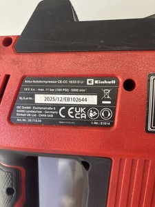 Б/в Автомобільний компресор Einhell ce-cc 18/23 d li-solo 01-201086554
