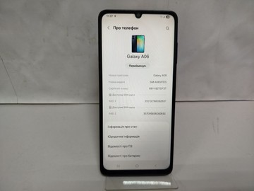 Б/у Мобільний телефон Samsung galaxy a06 4/64gb 01-201181451