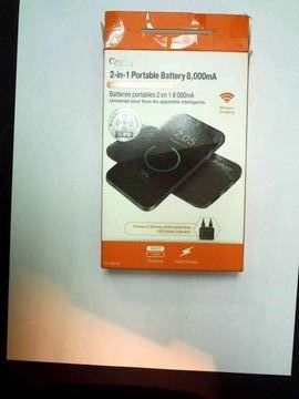 01-200506842: Power Up 2-in-1 portable battery 8000mah wireless charger