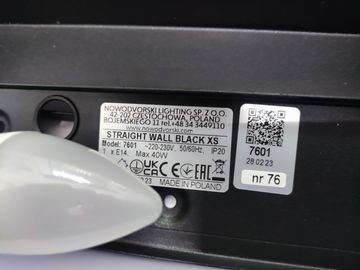 01-200794171: Nowodvorski 7601 straight wall е14 1x10w