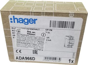 Б/в Диференційний автомат Hager 1p+n 6ka c-16a 30ma а (ada966d) 01-200914472