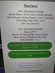 Б/в Мобільний телефон Apple iphone 16 pro max 256gb 01-201132021