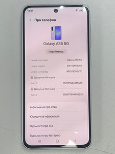 Б/в Мобільний телефон Samsung galaxy a36 5g 6/128gb 01-201162218