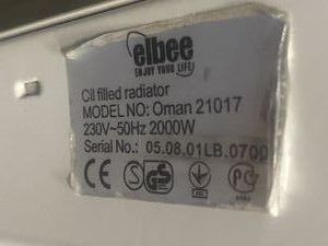 Б/в Обігрівач Elbee oman 21017 01-200861120