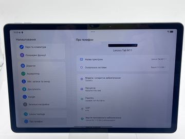 Б/в Планшет Lenovo tab m11 tb330fu 8/128gb wi-fi 01-200844887