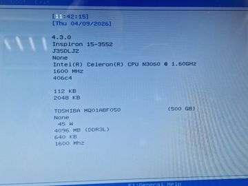 Б/у Ноутбук Dell 15/celeron n3060 ddr3/4gb ddr3/hdd 500 gb/*інтегрована 01-200910064
