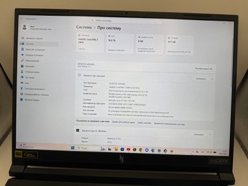 Б/в Ноутбук Acer 16/core 7 240h ddr4/16gb ddr4/hdd *відсутній/ssd 512 gb/rtx 5060 8gb 01-201121265