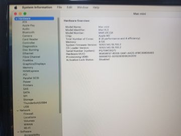 01-200603221: Apple mac mini a2686 mmfj3 m2/8core/ram 8gb/ssd256gb