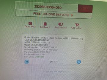 Б/в Мобільний телефон Apple iphone 11 64gb 01-200802225