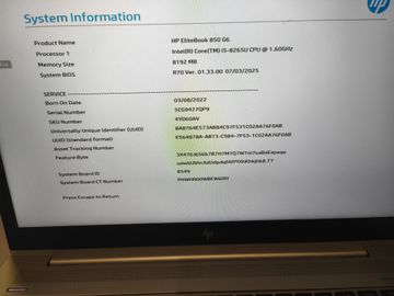 Б/в Ноутбук Hp 15/core i5 8265u ddr4/8gb ddr4/hdd *відсутній/ssd 256 gb/*інтегрована 01-200862281