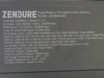 Б/в Зарядна станція Zendure superbase v6400 3800вт ups semi-solid gridflow wifi/bt 01-200865943