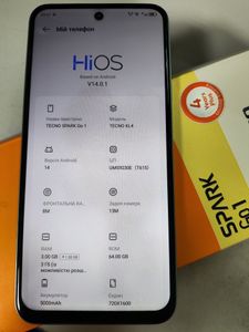 Б/в Мобільний телефон Tecno spark go 1 kl4 3/64gb 01-200918592