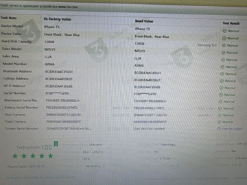 Б/в Мобільний телефон Apple iphone 15 128gb esim 01-200983806