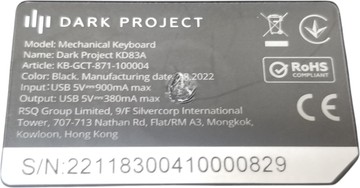 Б/в Клавіатура Dark Project kd83a gateron cap teal eng/ua 01-200975012
