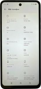 Б/в Мобільний телефон Tecno spark go 2024 3/64gb 01-200845348