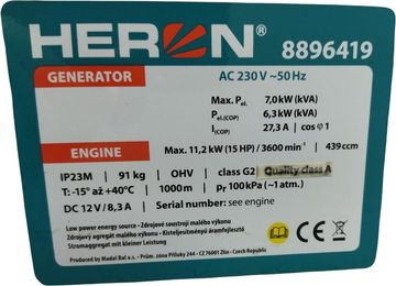 Б/в Генератор Heron 8896419 01-200826075