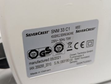 Б/в Швейна машина Silvercrest snm 33 c1 01-200894416