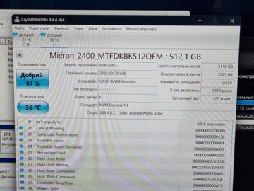 Б/в SSD накопичувач Micron mtfdkbk512qfm 512gb 01-201020521