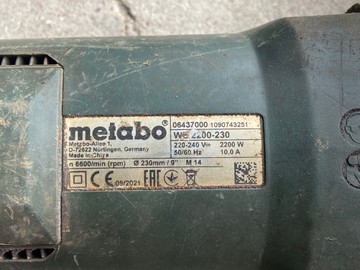 Б/в Кутова шліфмашина Metabo we 2200-230 01-201053576
