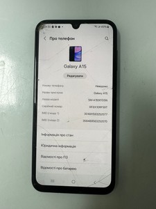 Б/в Мобільний телефон Samsung galaxy a15 sm-a155f 4/128gb 01-201106419