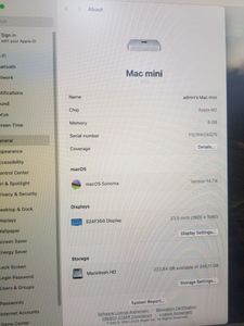 01-200603221: Apple mac mini a2686 mmfj3 m2/8core/ram 8gb/ssd256gb