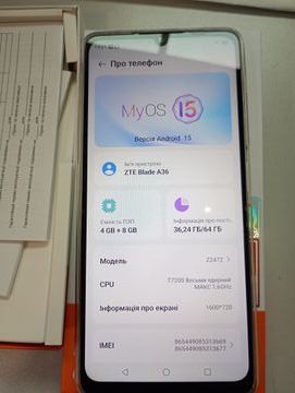 Б/в Мобільний телефон Zte blade a36 4/64gb 01-200824945