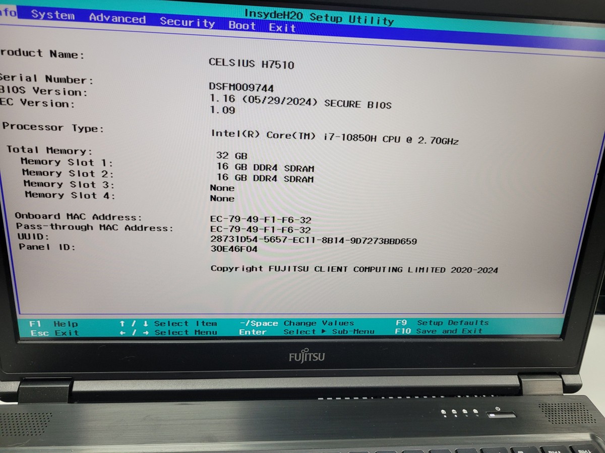 Ноутбук Fujitsu 15/core i7-10850h ddr4/32gb ddr4/ssd 512 gb/quadro