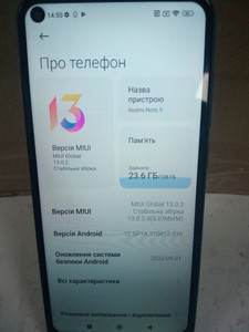 Б/у Мобільний телефон Xiaomi redmi note 9 4/128gb 01-200955386