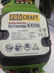 Б/в Пила ланцюгова Procraft k450l 01-201146247