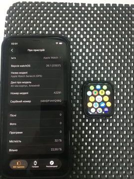 Б/в Смарт-годинник Apple watch series 6 gps aluminium case 40mm 01-200817391