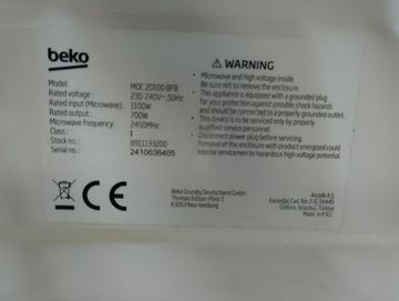 Б/в Мікрохвильова піч Beko moc20100bfb 01-200835482