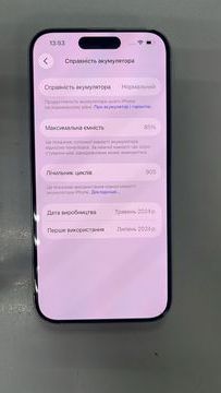 Б/в Мобільний телефон Apple iphone 15 pro 256gb 01-200890691